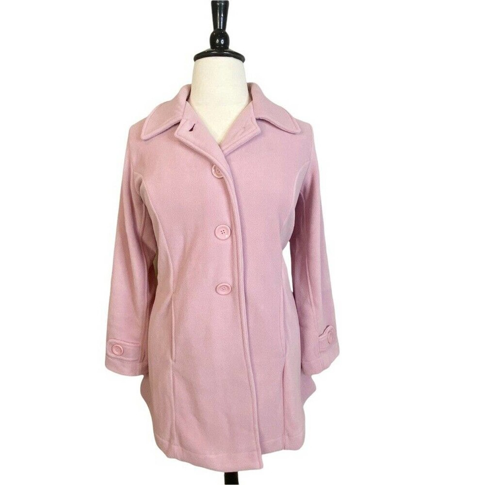 Women’s Pink Wool-Blend Single-Breasted Coat